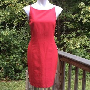 Vintage Laundry red silk shell over poly liner dress size 8 w/vintage tag 12
